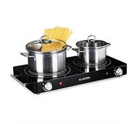 Klarstein VariCook Duo Black Edition - Double plaque chauffante Plaque infrarouge 3000 W Plaque en céramique Foyers