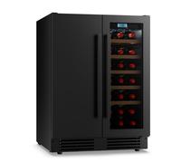 Klarstein Velaire 60cm 21 Bouteilles Cave à Vin Encastrable sous Plan 2 Zones Noir G