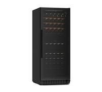 Klarstein Velaire Cave à Vin 2 Zones - 122 Bouteilles, 5-22°C, Encastrable, LED, Porte UV, Clayettes Bois, Tactile, Silencieux, Frigo Vin Multi-Températures