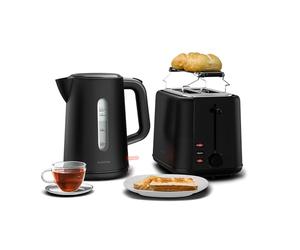 Klarstein Velaire Essential Set Petit-Déjeuner - Grille-Pain 2 Fentes 7 Niveaux, Plateau Ramasse-Miettes, Support à Petits Pains, Bouilloire Électrique 1,7L Filtre Anti-Calcaire
