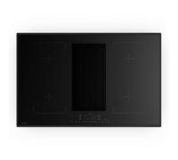 Klarstein Velaire Flex Plaque Induction Avec Hotte Intégrée - 80cm, 4 Zones Flex, 8400W Boost, Curseur Tactile, Minuterie, Verrouillage Enfant, Verre Noir, Plaque Cuisson Hotte Intégrée