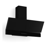 Klarstein Velaire Hotte Aspirante 90 cm Hotte Décorative 820 m³/h A++ Commandes Tactiles LED Silencieuse+ Boost Hotte Cuisine Noir