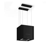 Klarstein Velaire Hotte Aspirante de Plafond - A++ Éco, 601 m³/h, Ultra Silencieuse 62 dB, Commandes Tactiles, LED, Filtre Charbon, 41x41x40 cm, Hotte Cuisine, Noir
