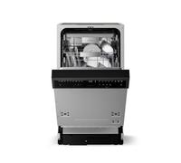 Klarstein Velaire Lave-vaisselle semi-encastré 45 cm minimaliste compact Classe B Inox