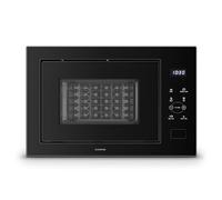 Klarstein Velaire Micro Onde Encastrable 25 Litres avec Grill - 850W, 1200W Grill, 8 Programmes, Commande Tactile, Acier Inox, Plateau 31,5cm - Micro-ondes Encastrable, Noir
