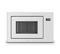 Klarstein Velaire Micro Onde Encastrable 25 Litres avec Grill - 850W, 1200W Grill, 8 Programmes, Commande Tactile, Acier Inox, Plateau 31,5cm - Micro-ondes Encastrable, Blanc