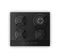 Klarstein Velaire Plaque de Cuisson Gaz 60cm 4 Brûleurs 8000W Allumage Électrique Sécurité AntiFlamme Plaque Gaz Noir