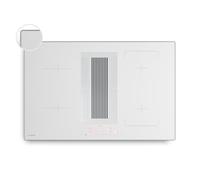 Klarstein Velaire Plaque induction avec Hotte aspirante intégrée 4 Zones 7400W 80cm Curseur Tactile Minuterie Blanc