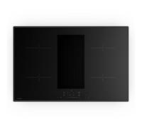 Klarstein Velaire Plaque Induction avec Hotte Intégrée - 4 Zones, 8400W Boost, Curseur Tactile, Minuterie, Sécurité Enfants, Détection Casseroles, Verre Noir 80cm, Plaque Cuisson Hotte Intégrée