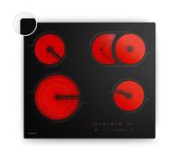 Klarstein Plaque vitrocéramique Velaire 60 cm – 4 feux, commande tactile, sécurité enfants – Noir