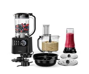 Klarstein Velaire Robot de cuisine avec blender-Appareil de cuisine multifonction de 1200 W,bol de 2 l, blender de 1,75 l, 6 programmes & vitesses, accessoires pour presse-agrumes & hachoir à viande