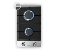 Klarstein VeroSteel 30cm Plaque de cuisson à gaz 2 Feux Argent