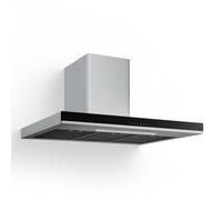 Klarstein Verosteel Hotte Aspirante 90 cm - Hotte Murale, 881,6 m³/h, A++, Commandes Tactiles, LED, Inox & Verre, 3 Vitesses + Boost, Filtre Charbon, Hotte Cuisine Silencieuse