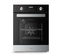 Klarstein Verosteel Four Encastrable 45 cm - 49L, 8 Modes Nettoyage Facile, Commande Rotative, Porte Double Vitrage, Four Électrique Encastrable Inox & Verre Noir