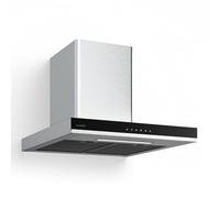 Klarstein Verosteel Hotte Aspirante 60 cm - 881,6 m³/h, A++ Énergie, Inox & Verre, LED, 3 Vitesses + Boost, Filtre Charbon, Hotte Cuisine Murale, Commande Tactile, Silencieuse