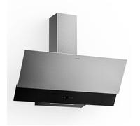 Klarstein Verosteel Hotte Aspirante 90 cm Hotte Décorative 624 m³/h A++ Commandes Tactiles LED Inox & Verre Noir