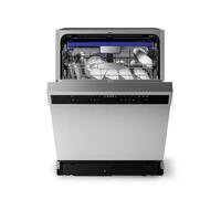 Klarstein Verosteel Lave Vaisselle Encastrable 60 cm - 14 Couverts, 9 Programmes, 42 dB, Classe A, AquaStop, Sécurité Enfants, Acier Inox, Lave Vaisselle Intégrable