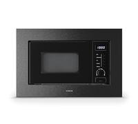 Klarstein Verosteel Micro Onde Encastrable avec Grill - 20L, 700W, 8 Programmes, Commande Tactile, Acier Inox, Plateau Verre, Four Micro Ondes Encastrable, Acier Inoxydable Noir