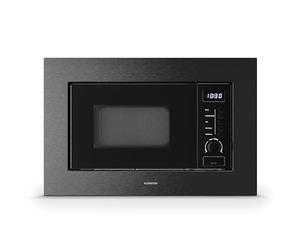 Klarstein Verosteel Micro Onde Encastrable avec Grill - 20L, 700W, 8 Programmes, Commande Tactile, Acier Inox, Plateau Verre, Four Micro Ondes Encastrable, Acier Inoxydable Noir