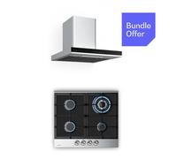 Klarstein Verosteel plaque gaz + hotte cheminée inox 60 cm A++