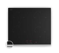 Klarstein Verosteel Plaque Induction 60cm - 4 Zones, 7400W Boost, Curseur Tactile, Minuterie, Sécurité Enfants, Verre Céramique Noir, Plaque Cuisson Induction Encastrable