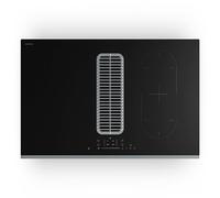 Klarstein Verosteel Plaque Induction Avec Hotte Intégrée - 80cm, 4 Zones, 7400W, Curseur Tactile, Minuterie, Détection Casseroles, Verre Noir, Sécurité Enfant, Plaque Cuisson Hotte Intégrée
