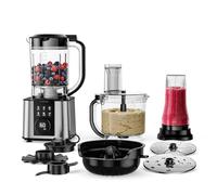 Klarstein Verosteel Robot de cuisine avec blender - Appareil de cuisine multifonction de 1200 W, bol de 2 l, blender de 1,75 l, 10 vitesses, 6 programmes, presse-agrumes & hachoir à viande