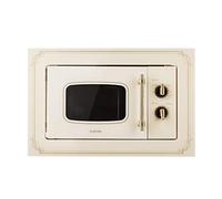 Klarstein Victoria 20 Micro-ondes encastrable rétro - 20 l, 800 W de puissance de grill/1000 W - 3 fonctions combinées, acier inoxydable, avec cadre de montage, ivoire
