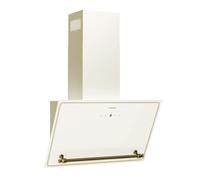 KLARSTEIN Victoria Hotte Aspirante - 60cm Hotte Cuisine Angulaire, Débit 400 m³/h, Écran LED, Panneau Tactile nergie, Silencieuse 52 DB, Crème & Or, Extraction & Recirculation