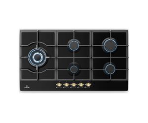Klarstein Victoria Chef 90cm Plaque de cuisson à gaz 5 Feux Noir