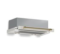 Klarstein Victoria Hotte Aspirante, 60cm Hotte à Tiroir Rétro, 358 m³/h, Classe A++, LED, 2 Filtres à Charbon, Façade Extensible, Silencieuse, Hotte Cuisine Aspirante, Crème