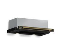 Klarstein Victoria Hotte Aspirante, 60cm Hotte à Tiroir Rétro, 358 m³/h, Classe A++, LED, 2 Filtres à Charbon, Façade Extensible, Silencieuse, Hotte Cuisine Aspirante, Noir