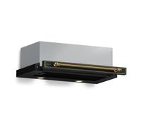Klarstein Victoria Hotte Aspirante 60cm Hotte à Tiroir Rétro 358 m³/h Classe A++ LED Façade Extensible Silencieuse Noir