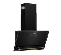 Klarstein Victoria Hotte Aspirante - 60cm Hotte Cuisine Angulaire, Débit 400 m³/h, Écran LED nergie, Silencieuse 52 dB, Noir & Or, Extraction & Recirculation