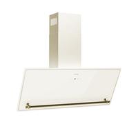 Klarstein Victoria Hotte Aspirante - 90cm Hotte Cuisine Angulaire, Débit d'Air 400 m³/h, Panneau Tactile LED, A++ Énergie, Silencieuse 52 dB, Crème & Or, Extraction & Recirculation