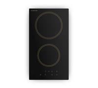 Klarstein Victoria Plaque Vitrocéramique 30 cm 2 Zones 3000 W Design Rétro Curseur Tactile Verre Céramique Table de Cuisson