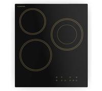 Klarstein Victoria Table de Cuisson Vitrocéramique 45 cm 3 Zones 5000 W Design Rétro Curseur Tactile Noir