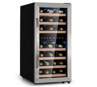 Klarstein Cave à vin double zone 33 bouteilles – porte verre, écran tactile, protection UV, 5-18°C