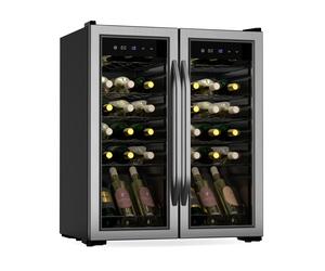 Klarstein Vinamour 70cm 36 Bouteilles Cave à Vin 2 Zones Argent G