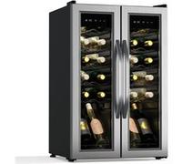 Klarstein Vinamour Cave à vin 2 zones de réfrigération 7 étagères 24 bouteilles Commande tactile Protection UV Noir G