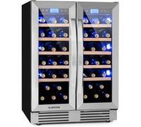 Klarstein Cave à vin encastrable Vinovilla 42 Twin 126L double zone 42 bouteilles Argent