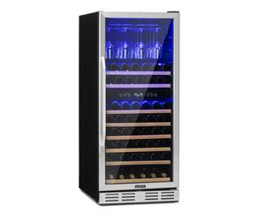 Klarstein Vinovilla 60cm 116 Bouteilles Cave à Vin Encastrable 2 Zones Argent G