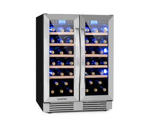 Klarstein Vinovilla 60cm 42 Bouteilles Cave à Vin Encastrable 2 Zones Argent G