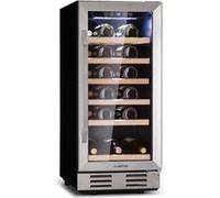 Klarstein Vinovilla Cave à vin encastrable 81 L / 29 bouteilles Porte vitrée en acier inoxydable Argent G