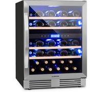 Klarstein Vinovilla Duo43 Cave à vin réfrigérée - 2 zones de température - 129 litres / 43 bouteilles - Classe G - Porte vitrée et inox Inox G