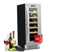 Klarstein Vinovilla Smart - Cave à vin, Volume de 50 litres, 20 bouteilles, Porte avec cadena et 2 clés, Panneau de commande tactile, Eclairage intérieur LED, noir