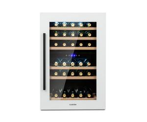 Klarstein Vinsider 59,2cm 41 Bouteilles Cave à Vin 2 Zones Encastrable Blanc G