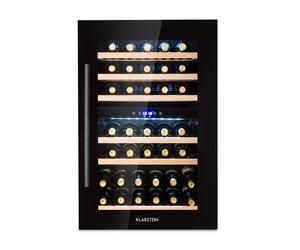 Klarstein Vinsider 59,2cm 41 Bouteilles Cave à Vin 2 Zones Encastrable Noir G