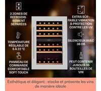Klarstein Vinsider 60cm 41 Bouteilles Cave à Vin Encastrable 2 Zones Argent G