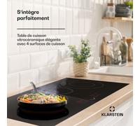 Klarstein Virtuosa 90 table de cuisson vitrocéramique Slim 6400 W Dual